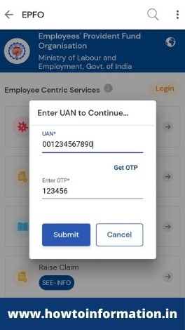 EPFO Service On UMANG App