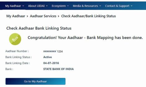 Adhar-Bank-linking-status
